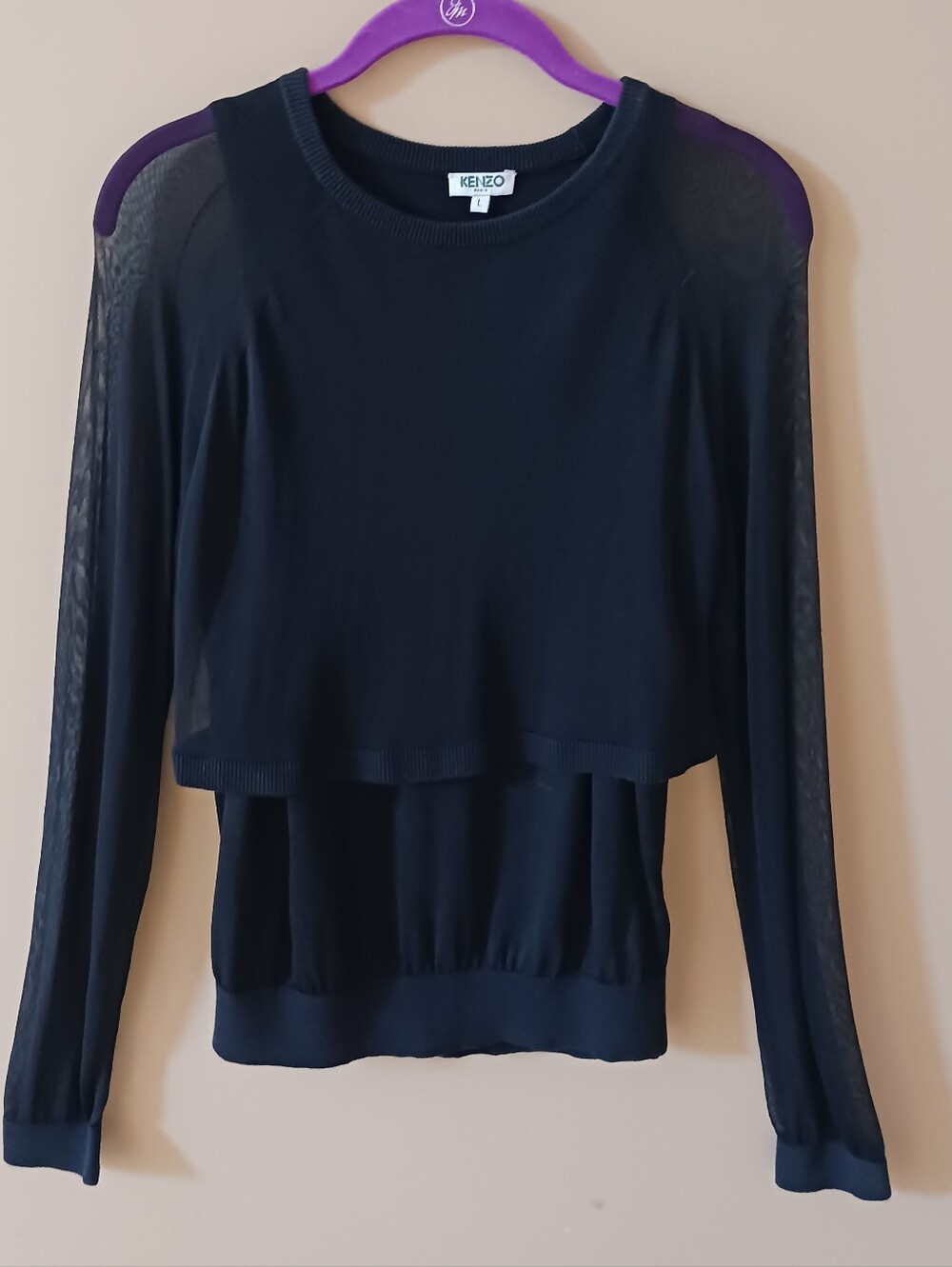 Kenzo Black Layered Sewater